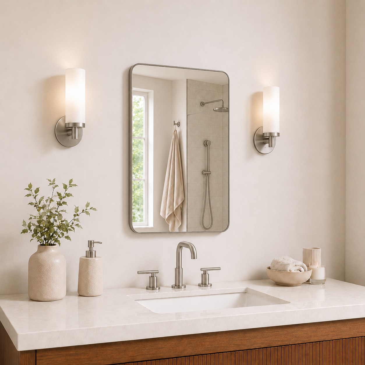 SM Series Rectangular Framed Wall Bathroom Vanity Mirror