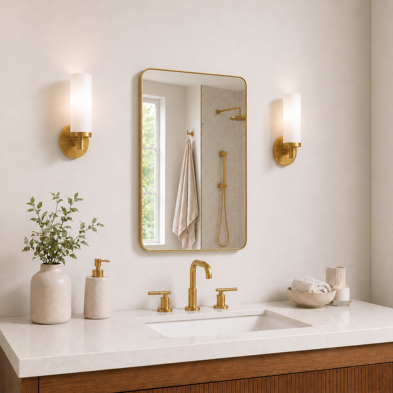 SM Series Rectangular Framed Wall Bathroom Vanity Mirror