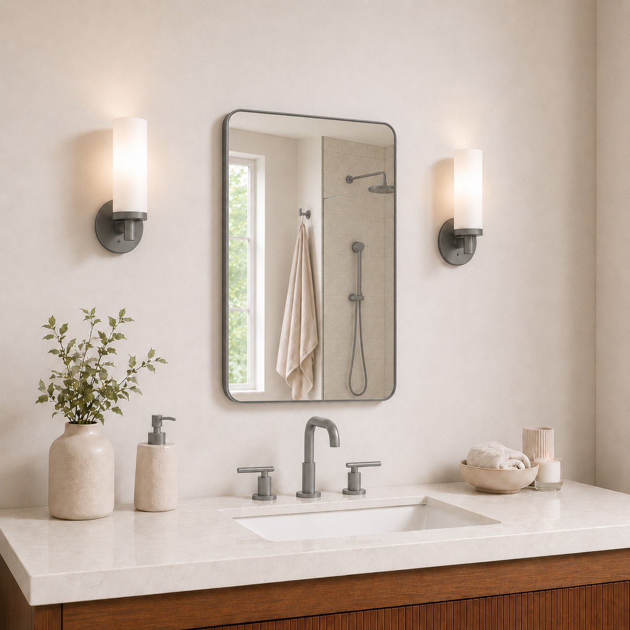 SM Series Rectangular Framed Wall Bathroom Vanity Mirror