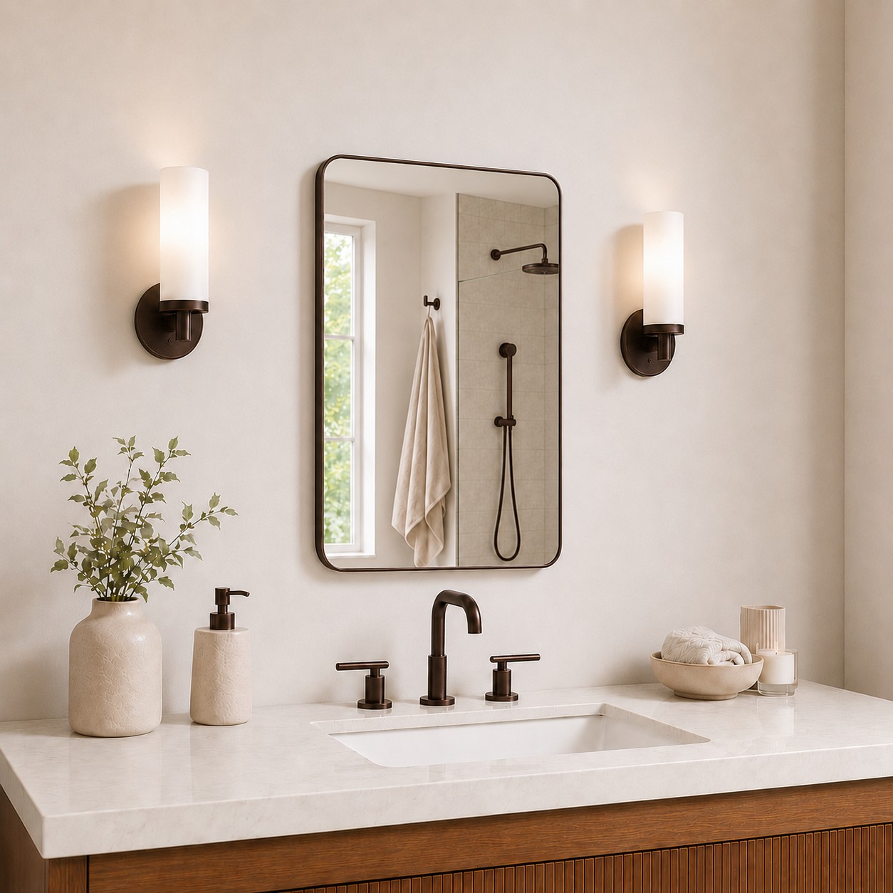 SM Series Rectangular Framed Wall Bathroom Vanity Mirror