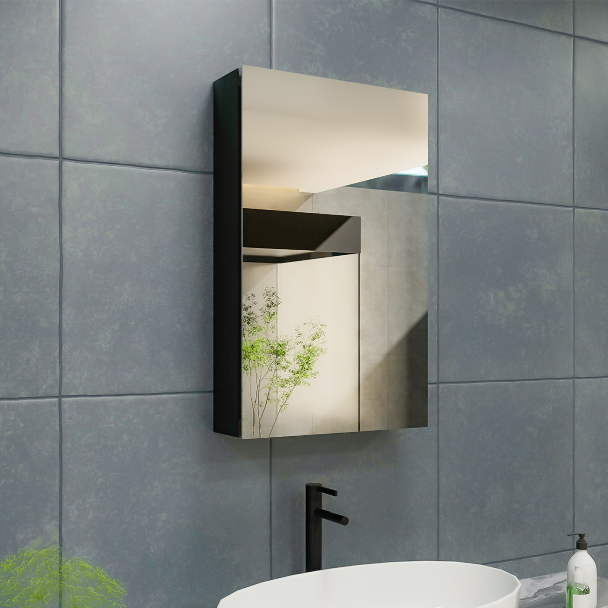 MCA Series Aluminum Framed Mirrored Medicine Cabinet