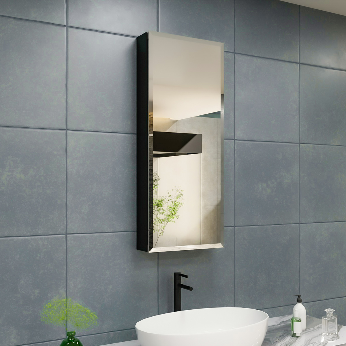 MCA Series Aluminum Framed Mirrored Medicine Cabinet