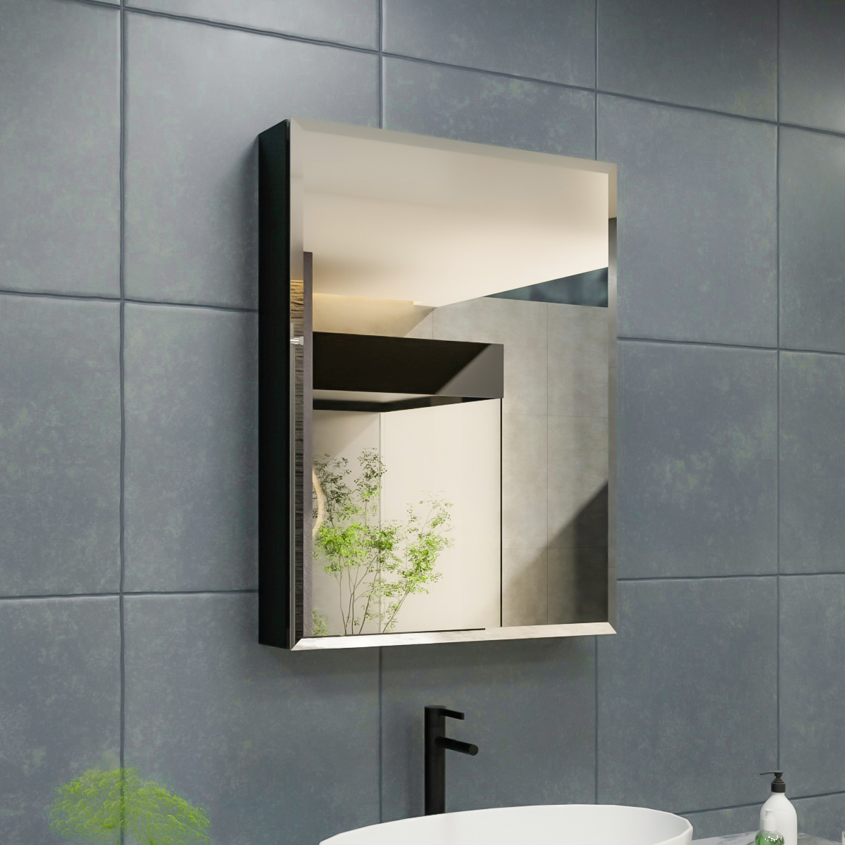 MCA Series Aluminum Framed Mirrored Medicine Cabinet