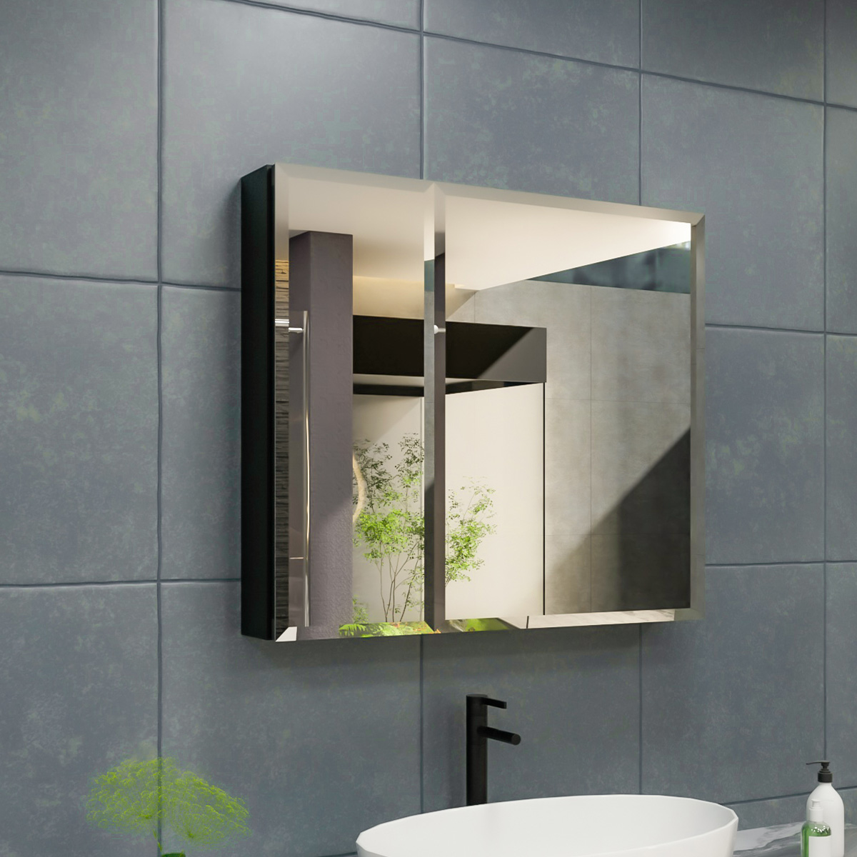MCA Series Aluminum Framed Mirrored Medicine Cabinet