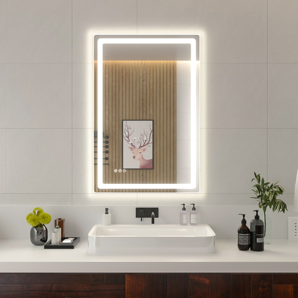 MU Series Rectangular Frameless LED Wall Bathroom Vanity Mirror
