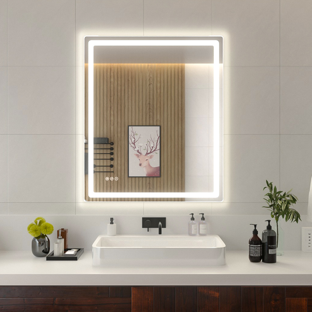 MU Series Rectangular Frameless LED Wall Bathroom Vanity Mirror