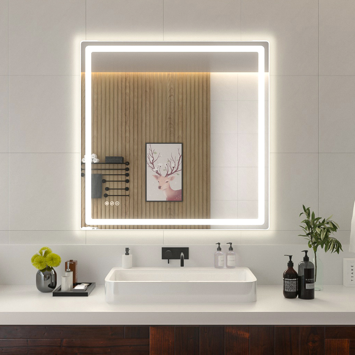 MU Series Rectangular Frameless LED Wall Bathroom Vanity Mirror