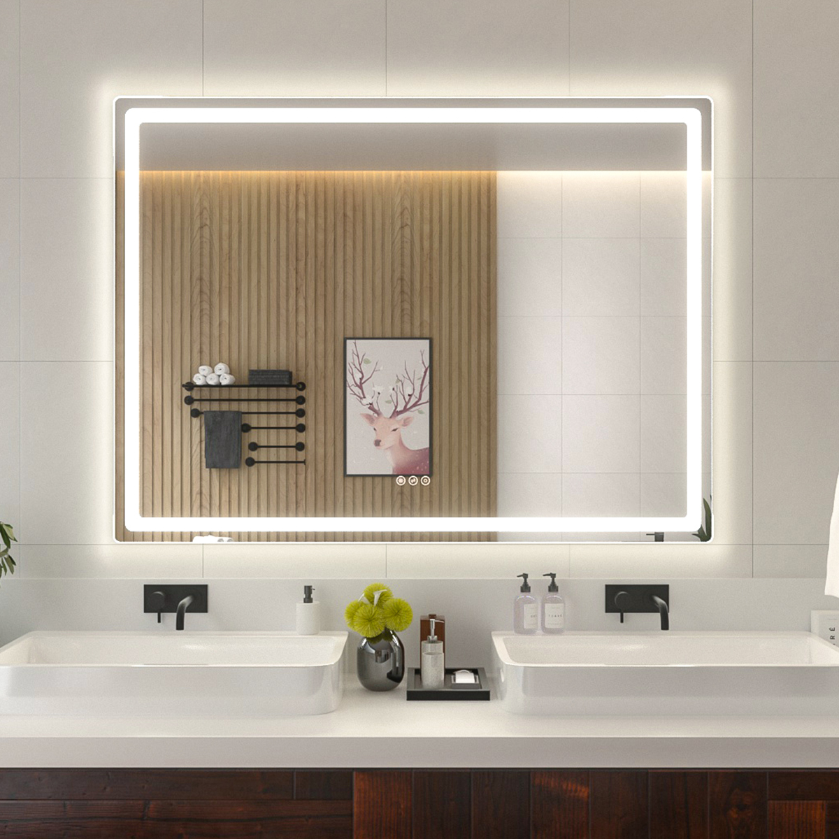 MU Series Rectangular Frameless LED Wall Bathroom Vanity Mirror