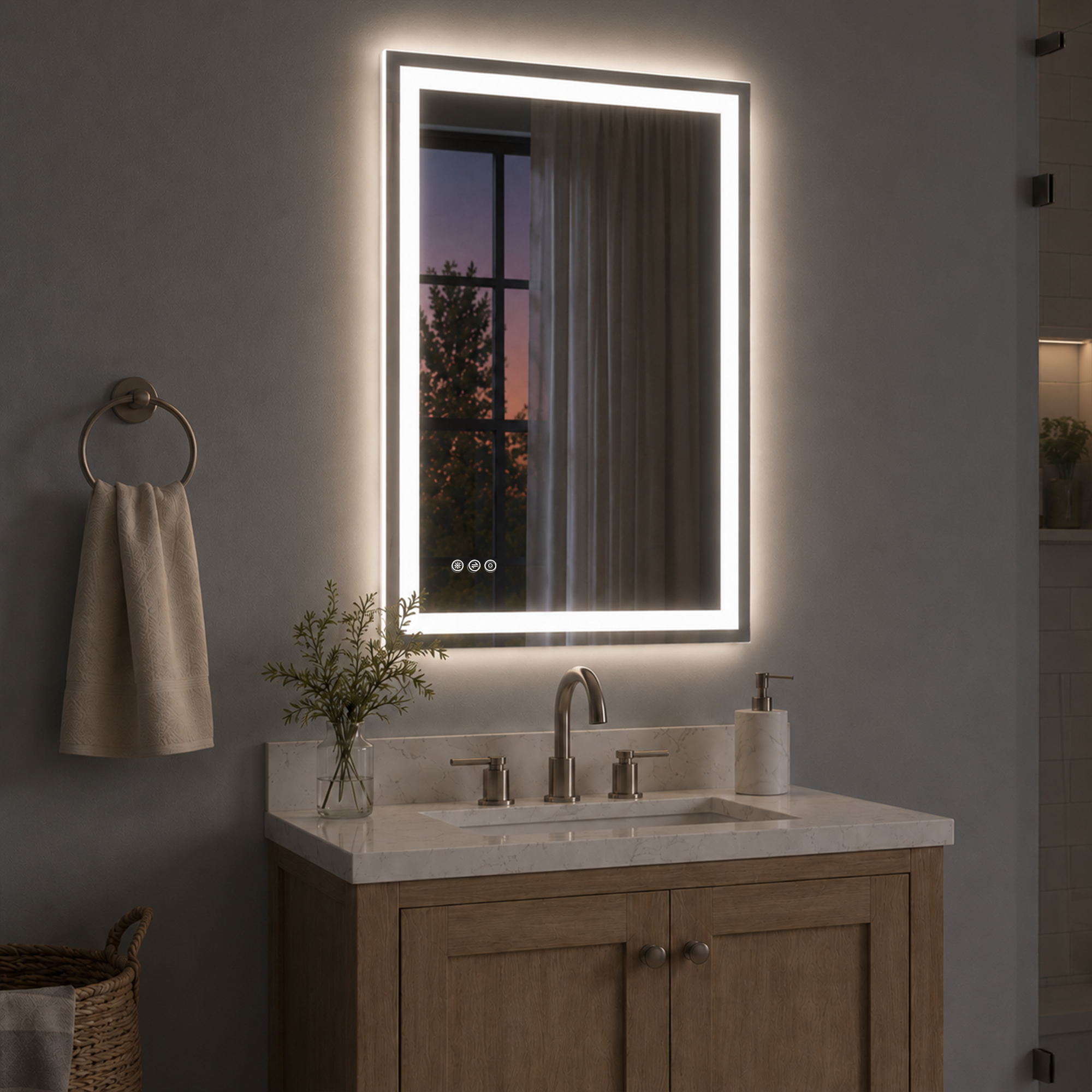 PL Series Rectangular Frameless LED Wall Bathroom Vanity Mirror