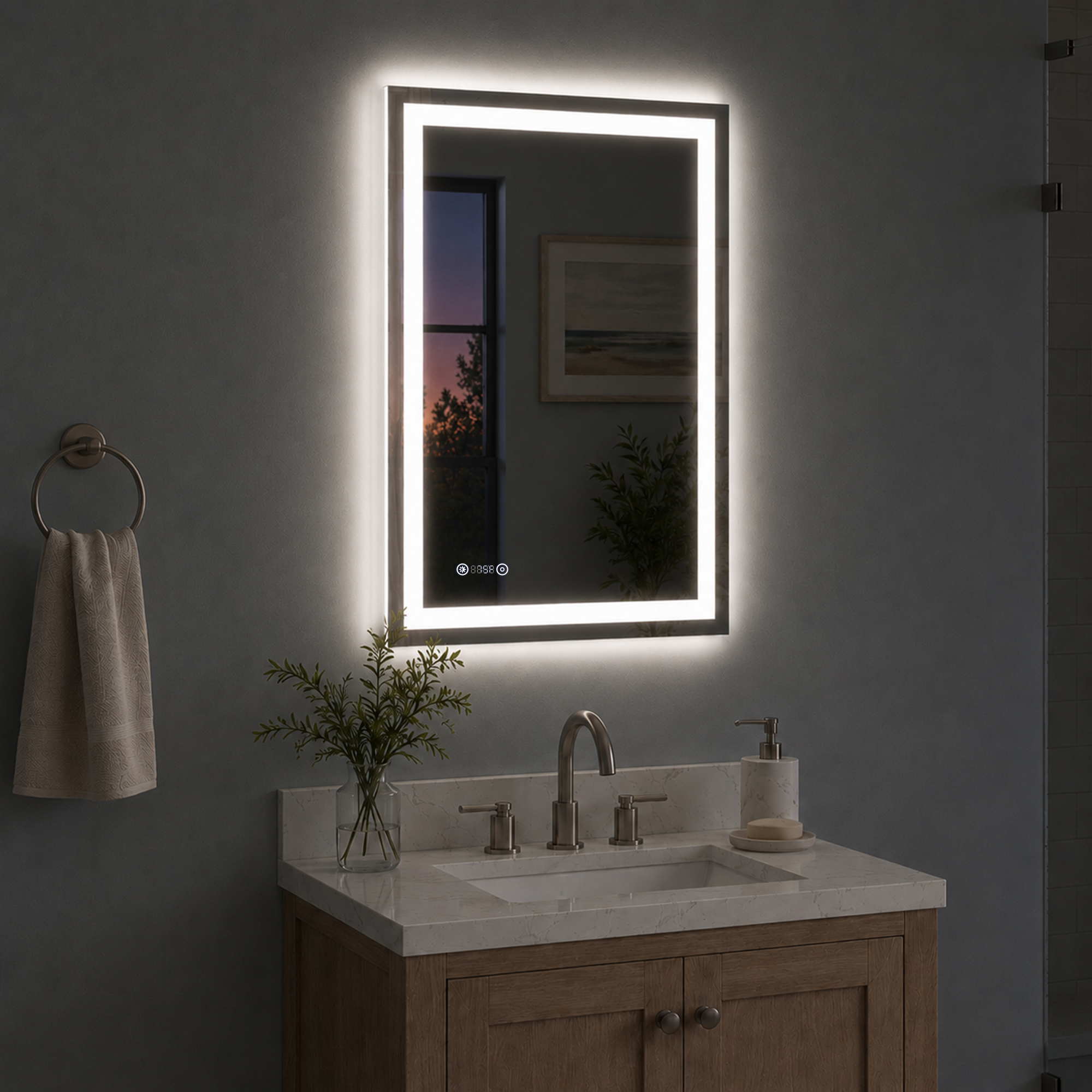 PL Series Rectangular Frameless LED Wall Bathroom Vanity Mirror